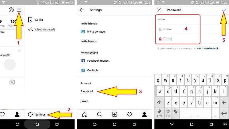 تغییر پسورد